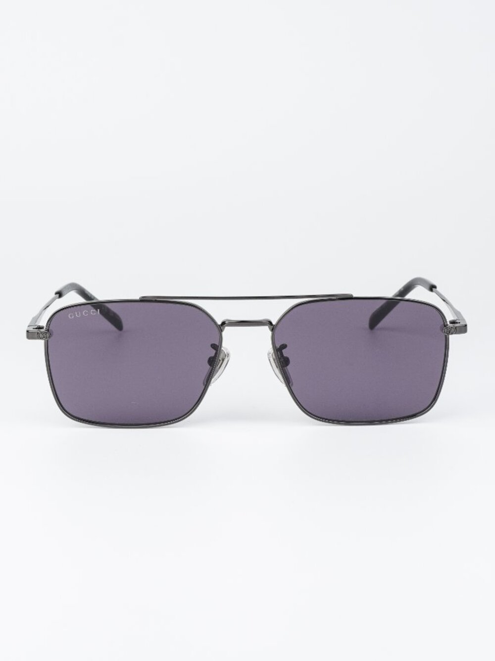 Gucci Women Sunglasses Ruthenium Violet Rectangular GG1957SA 003 NEW AUTHENTIC - Picture 2 of 14